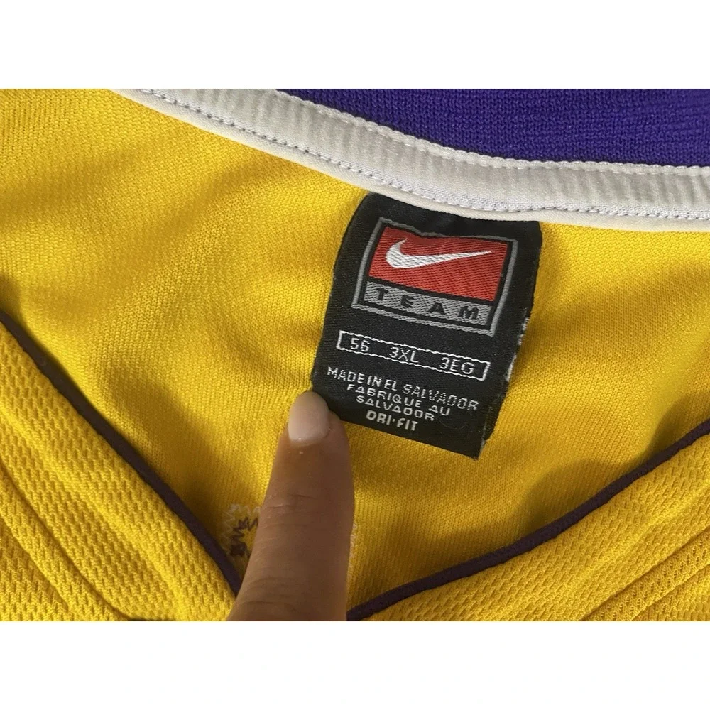 Nike Los Angeles Lakers Shaquille O'Neal #34 Sz 3XL 56 NBA Dri-FIT Yellow Jersey